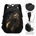 thumbnail image 3 of Balery Black And Gold Fire Dragon Mochila con carga USB para hombre y mujer - Mochila impermeable y antirrobo para portátil con puerto USB para viajes, trabajo, estudios y universidad, 3 of 7
