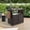 Brown, variant on Gretop Outdoor Wicker Bar Cart, Rolling Patio Serving Cart with Plastic Wood Top for Backyard Garden Poolside, Light Brown