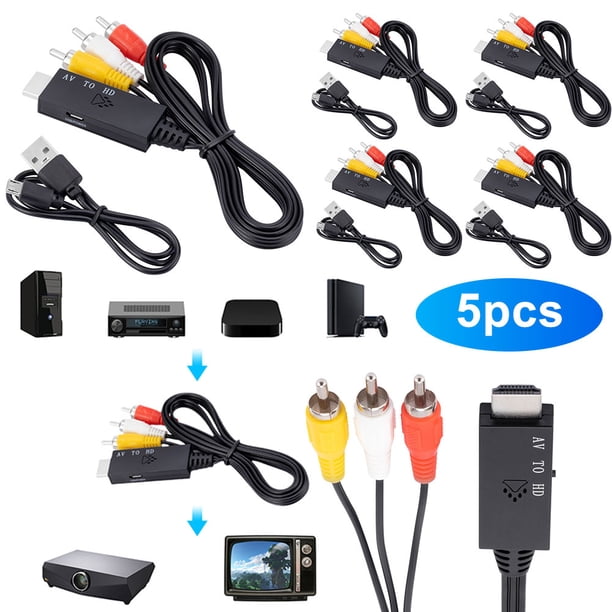 Cable Adaptador Compatible Con RCA AV Convertidor 1m para Cámara DVD LCD Y TV