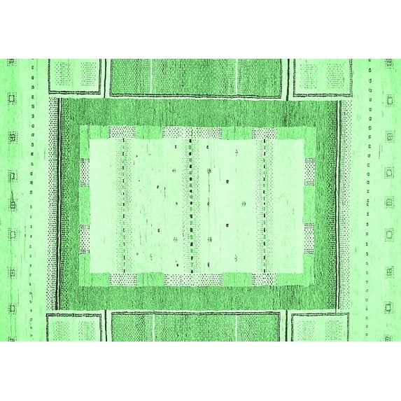 Ahgly Company Indoor Rectangle Solid Emerald Green Modern Area Rugs, 8' x 12'