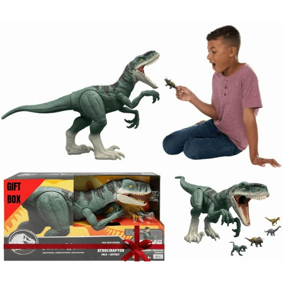 Jurassic World Total Super Colossal Atrociraptor Pack with 4 Mini Dinosaurs