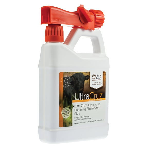 UltraCruz® Livestock Foaming Shampoo Plus, 32 oz with travel applicator