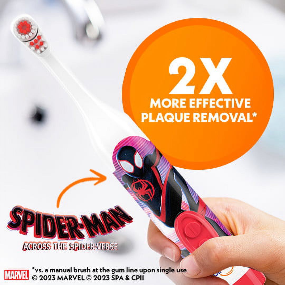 Spider-Man Movie Spinbrush Kids Electric Toothbrush, Battery-Powered, Soft Bristles, Ages 3+ - image 5 of 7