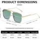 thumbnail image 2 of Polarized Sunglasses Womens Men Retro Oversized Square Vintage Fashion Shades Classic Large Metal Sun Glasses, 2 of 4