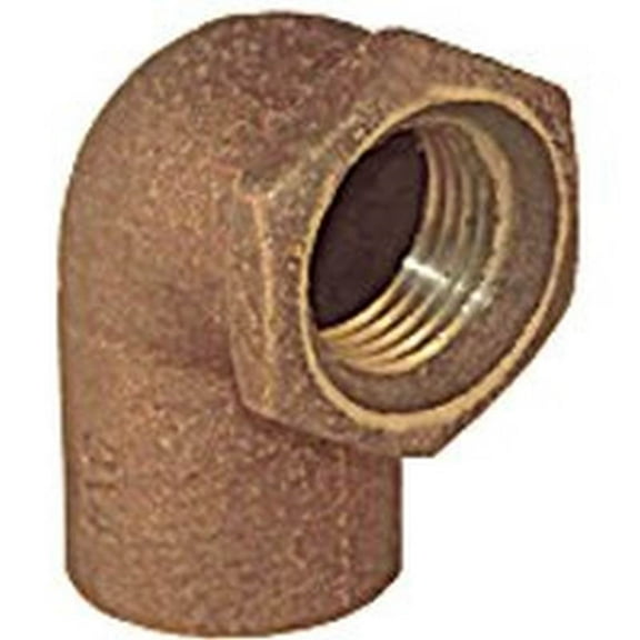 Mueller Streamline A 61507NL Brass 90 Degree Elbow 1/2 Sweat x 1/2 FPT Dia. in.