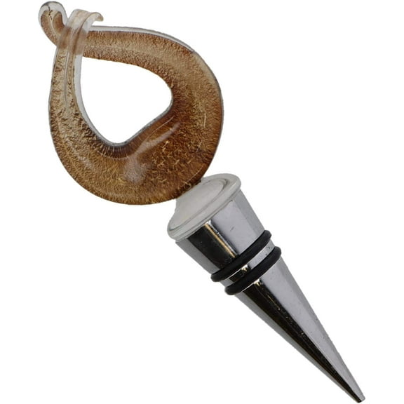 Servette Home Elegant Glass Topped Bottle Stopper - Brown