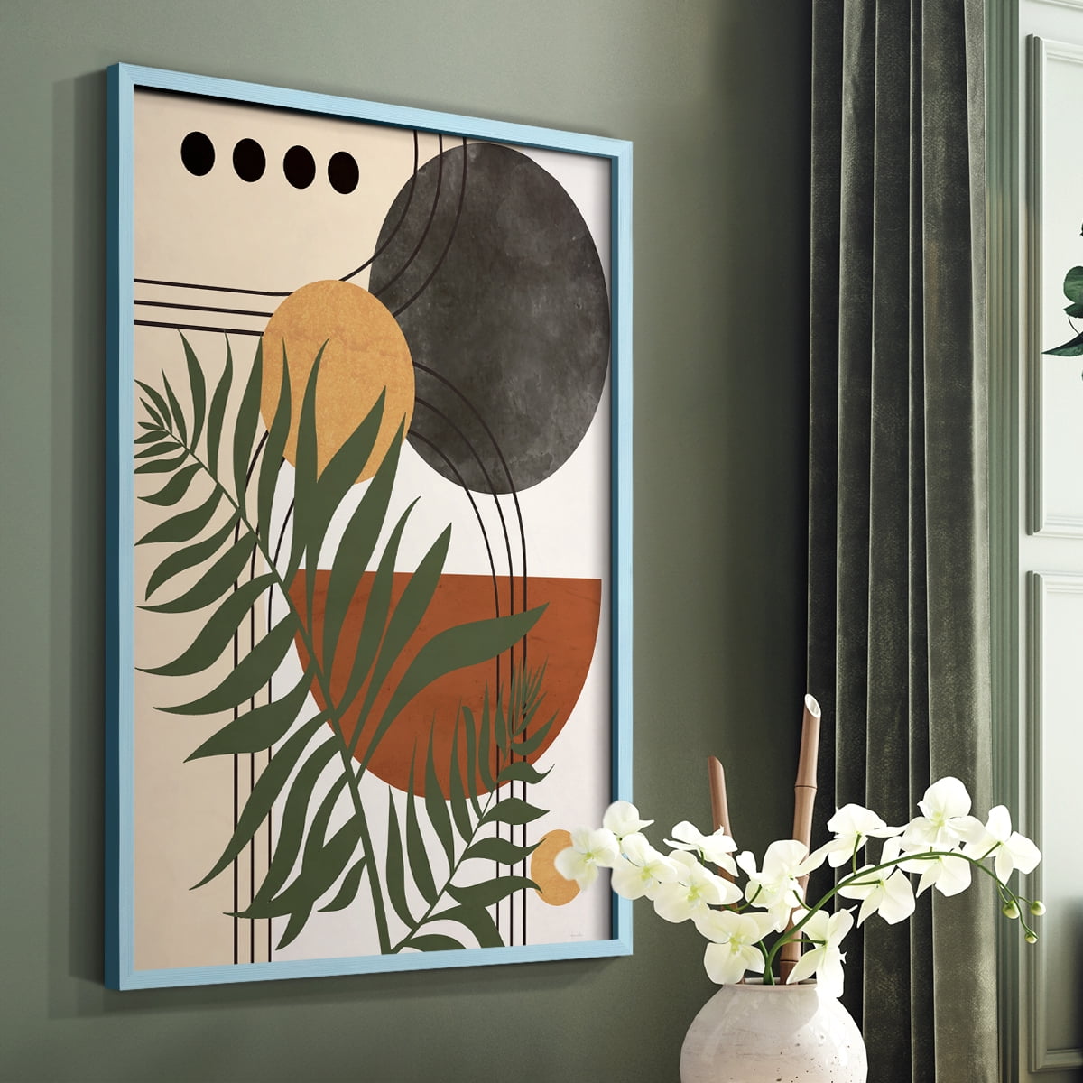 Contemporary Palm II in Paper Solid Wood 8 x 10 Framed Print