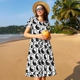 thumbnail image 4 of Balery Yin Yang Vestidos sueltos de manga corta para mujer, vestidos de verano 2025, vestidos casuales de corte A con vuelo., 4 of 6