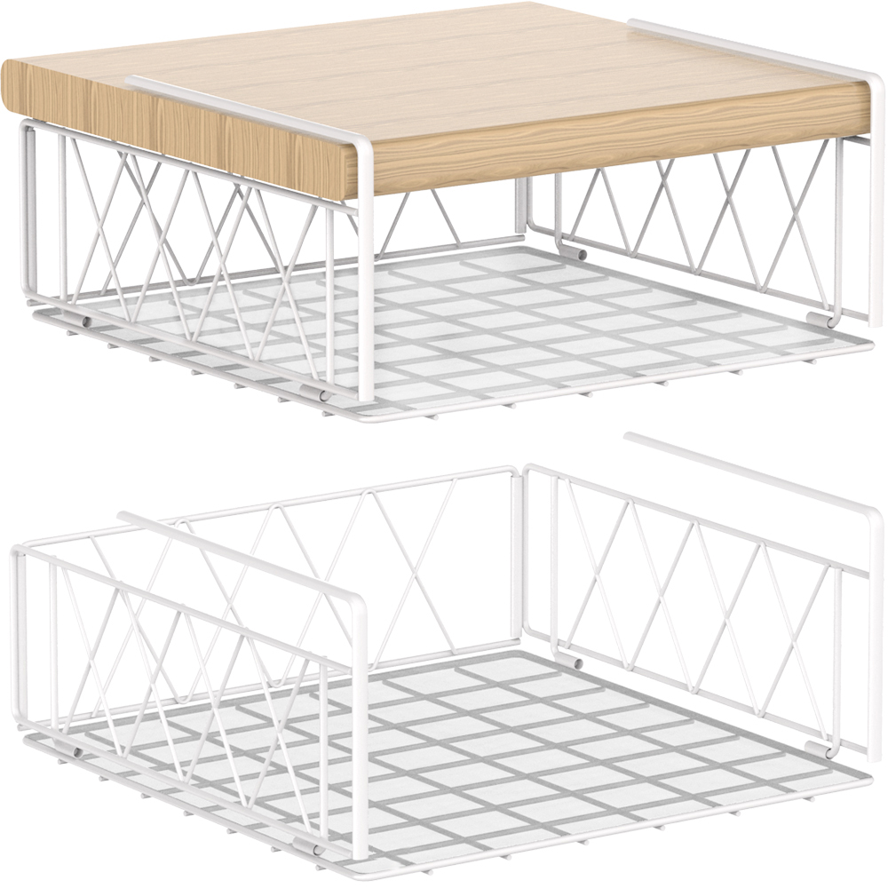 Bextsrack Under Shelf Hanging Basket, 2 Pack Vertical Wire Rack for