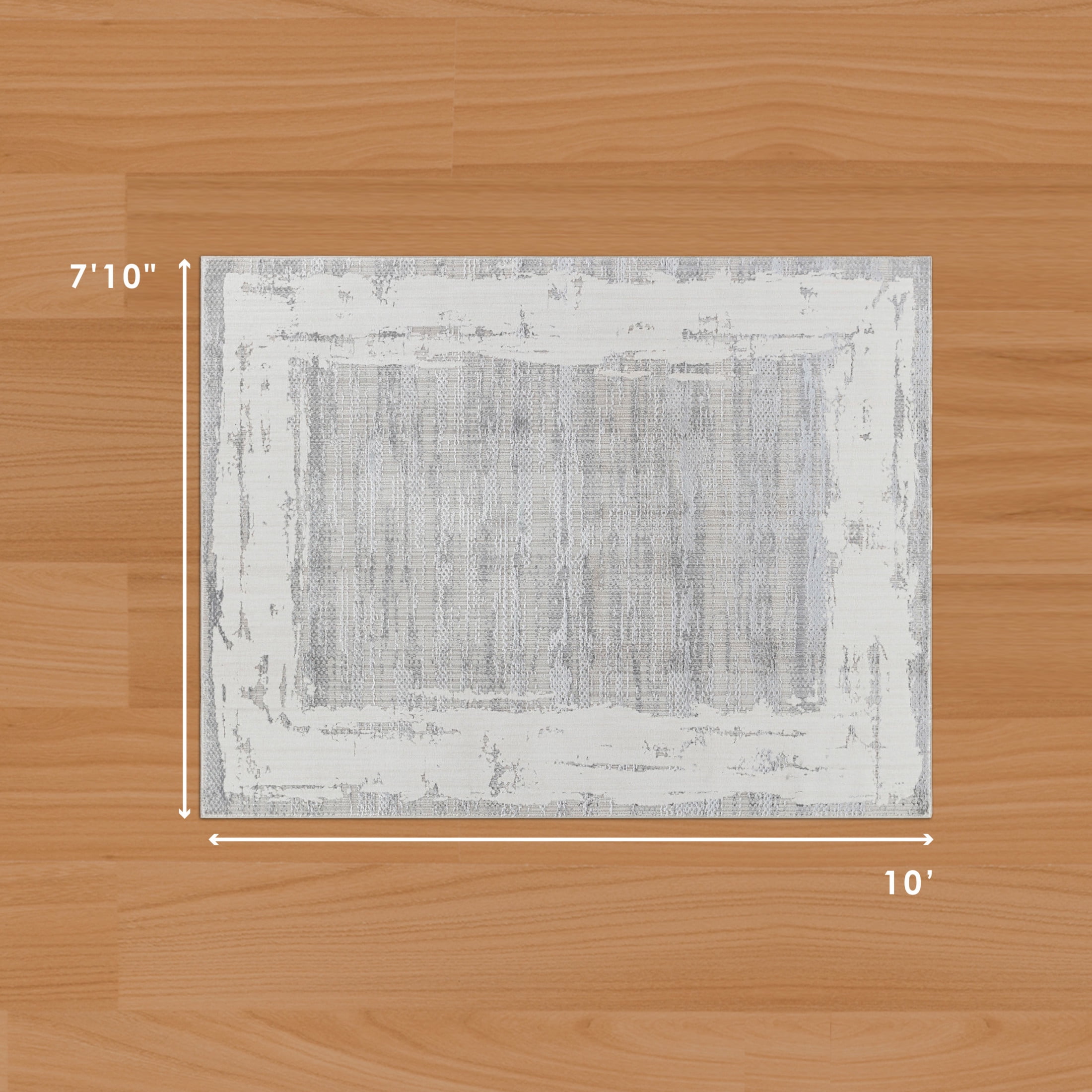 CHI Beaufort Border Grey 7'10" x 10' Area Rug