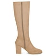 thumbnail image 4 of BLISSFUL STEP Valentine's Women's Knee High Boots Side Zipper Faux Suede Block Chunky Heels Khaki 8, 4 of 7