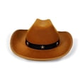 thumbnail image 2 of RUINIXCW Western Toddler Baby Girl Boy Cowgirl Hat Kids Cowboy Hat Felt Wide Brim Hats with Star Leather Belt Dessy Hats Themed Party Cap with String Wedding Party Costume, 2 of 8