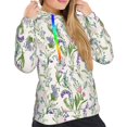 thumbnail image 5 of Yiaed Wisteria Flower Print Womens Casual Hoodies Crew Neck Long Sleeve Sweatshirts With Pocket Pullover Tops Women's Hooded Sweatshirt-XX-Large, 5 of 5