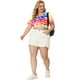 thumbnail image 3 of Women's Plus Size T Shirts Round Neck Multi Color Dye Casual Tops Multi-color 2X, 3 of 7