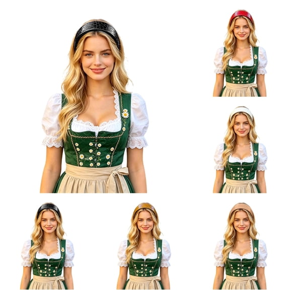 UJNDER Women's Oktoberfest Leather Wide Solid Color Face Washing Headband Thick Headbands for Women,02_Green,One Size