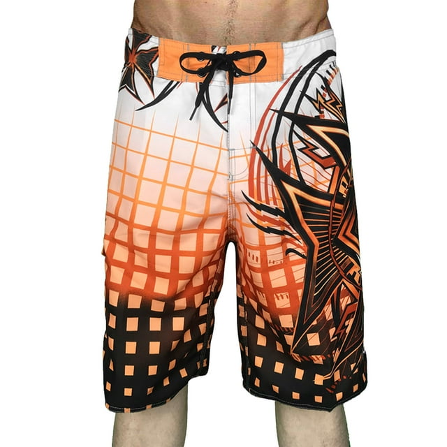 Ramiter Mens Swim Shorts Bathing Suits Swimsuit Board Compression Liner Quick Dry Men'S Swim Shorts Orange,2XL