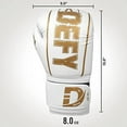 thumbnail image 5 of DEFY Sports Boxing Gloves for Men & Women Training MMA Muay Thai - Punching Heavy Bags, White Gold, 16 oz, 5 of 5