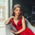 thumbnail image 3 of Tiara Crown CIEHER, oro y rojo, boda, baile de graduación, quinceañera, 3 of 8