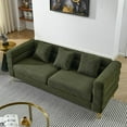 thumbnail image 5 of Topcobe Green Teddy Oversized Comfort Sectional Sofa for Living Room, Bedroom & Office - 3 Seater Deep Seating with Soft Cushions & 3 Pillows, 5 of 12