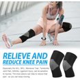 thumbnail image 5 of Lot de 2 Manchons de Compression Premium pour Genou Soulagement de la Douleur, Soutien des Articulations, Récupération des Blessures, Stabilise le LCA, le MCL, le Ménisque, la Tendinite, Idéal pour la Course, le Gym, le Mode de Vie Actif, Noir, 5 of 5