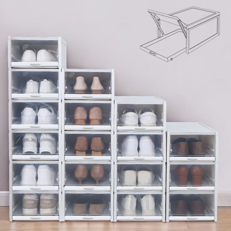 Shoe Organizer Drawer Transparent Plastic Storage Rectangle Thicken Shoes Boxes 