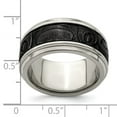 thumbnail image 2 of 11.00mm Titanium and Black Titanium Inlay Polished Fancy Design Ring Size 9 Ring for Women, 2 of 2