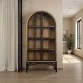 thumbnail image 4 of Veria China Cabinet, 2 Door Arch Frame, Antique Natural Brown, 83 Inch, 4 of 7