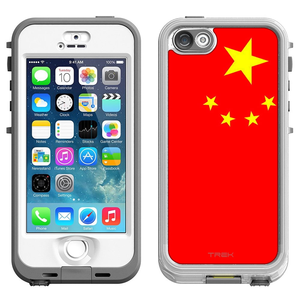 Skin Decal for LifeProof Nuud Apple iPhone SE Case Chinese Flag by Trek Media Group