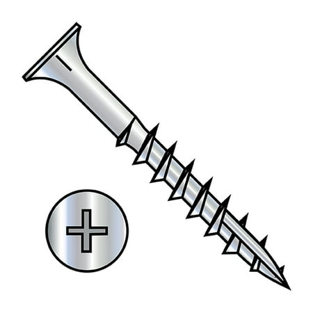 

9-10X3 Phillips Flat Head w/Nibs Deep Thread Wood Screw Type 17 Point 2/3 Thread Zinc (Pack Qty 1 000) BC-0948DPF17