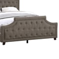 thumbnail image 3 of Benjara Gia Upholstered California King Bed-Clipped Corners-Rich Brown Polyester, 3 of 8