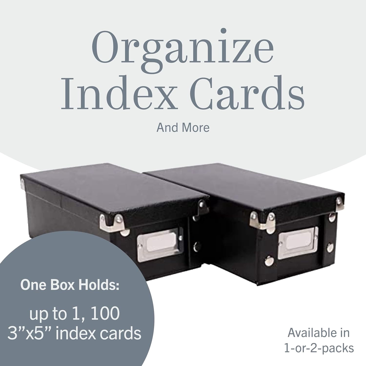 MHSIOAP--Store Index Card Holder Storage Box - Collapsible Organizer Box fits 1100 Flash Cards - Business, Recipe, or Note Card - 4 x 6, 1 Pack, Black