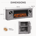 thumbnail image 4 of 75" Fireplace TV Stand for TVs up to 80", Entertainment Center with 44" Electric Fireplace, 1500W Infrared Quartz Heater, Remote Control and Timer, TV Media Console Cabinet  w/2 Doors & Shelves, 4 of 9