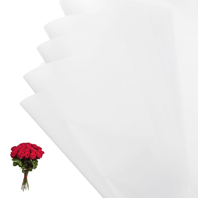 Papel para envolver flores Uxcell, papel de ramo impermeable de color sólido claro, 20 hojas