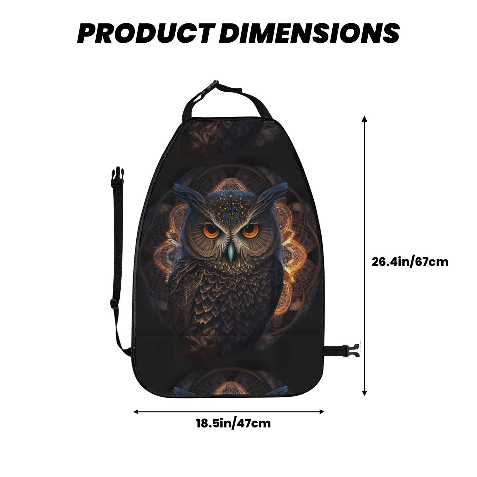 Xecao Classical Style Brown Owl Pattern Car Seat Back Protector 2 Pack Large Capacity Pocket, Kick Mats Back Seat Protector