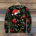 thumbnail image 4 of Wutalume Men's Christmas Themed Printed Collar Sweater, Colorful and Joyful, Great for Holiday Gatherings and Casual Wear,Army Green L, 4 of 6