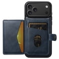 thumbnail image 3 of For iPhone 17 Pro 6.3" 2 in 1 Detachable Back Cover Wallet Case, With Card Holder Leather Pocket Slim Phone Case,Blue,For iPhone 17 Pro, 3 of 6