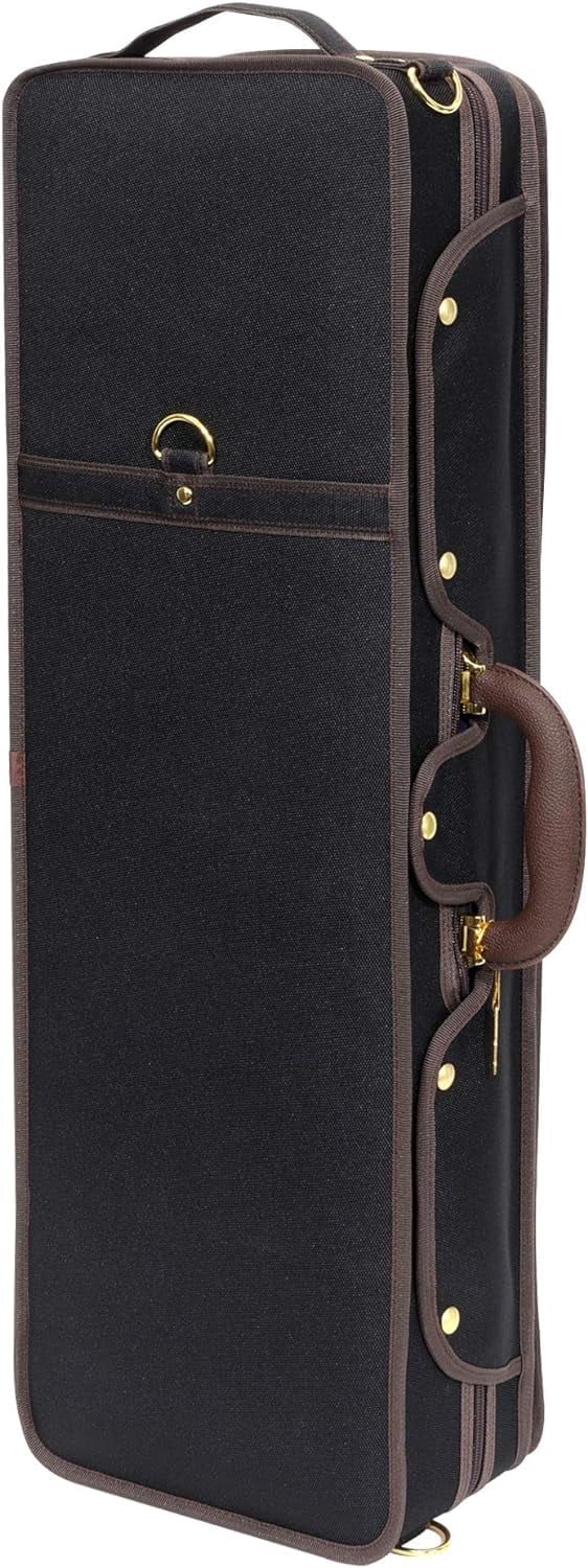 MI&VI NF-9001CC Maestro Hard-Shell Violin Case 4/4 (Full Size) Polishing Cloth Included | Luxury Silk Interior | High-Density | Adjustable Straps | Hygrometer | Thermometer (Blue)