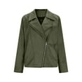 thumbnail image 4 of jtjvou Womens Faux Suede Jackets Long Sleeve Casual Cropped Zipper Biker Moto Jacket Fall Winter Outfits Green XL, 4 of 9