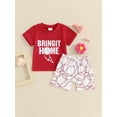thumbnail image 2 of Niusricy Toddler Baby Boys Baseball Outfits 0 6M 12M 18M 2T 3T Infant Crew Neck T-Shirts Letter Baseball Print Short Sleeves Tops and Elastic Shorts fVacation Summer Clothes for Daily Casual, 2 of 8