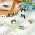 thumbnail image 4 of 1 caja de 8 estilos, 48 ​​piezas de dijes de gato esmaltados, dijes de animales, dijes de cabeza de gato de aleación a granel, dijes de mascota, 4 of 9