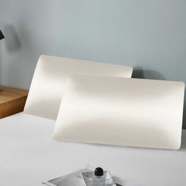 Fiudx Funda de Almohada de Seda Sintética con Flecos Plisados, Tejido Suave y Transpirable, Elegante Decoración para Dormitorio, Cómoda Experiencia de Sueño, Tamaño 75 X 50 X 0,5 Cm.