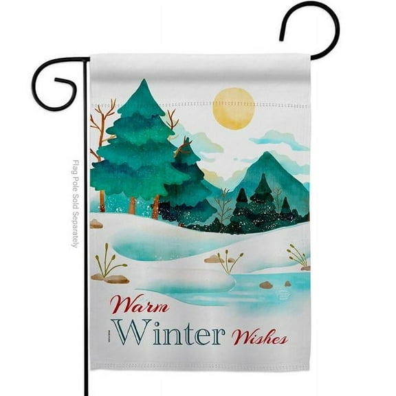 Ornament Collection 13 x 18.5 in. Winter Wishes Garden Flag with Wonderland Double-Sided Decorative Vertical Flags House Decoration Banner Yard Gift