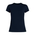 thumbnail image 6 of Time and Tru Women's Slim Fit Crewneck Tee with Short Sleeves, Sizes XS-XXXL, 6 of 6