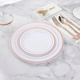 thumbnail image 6 of Goodluck 200PCS Rose Gold Plastic Plates, Heavy Duty Disposable Rose Gold Plates with 100 10.25 inch Dinner Plates and 100 7.5 inch Dessert Plates. Disposable Plates for Party, Wedding, Valentines, 6 of 6