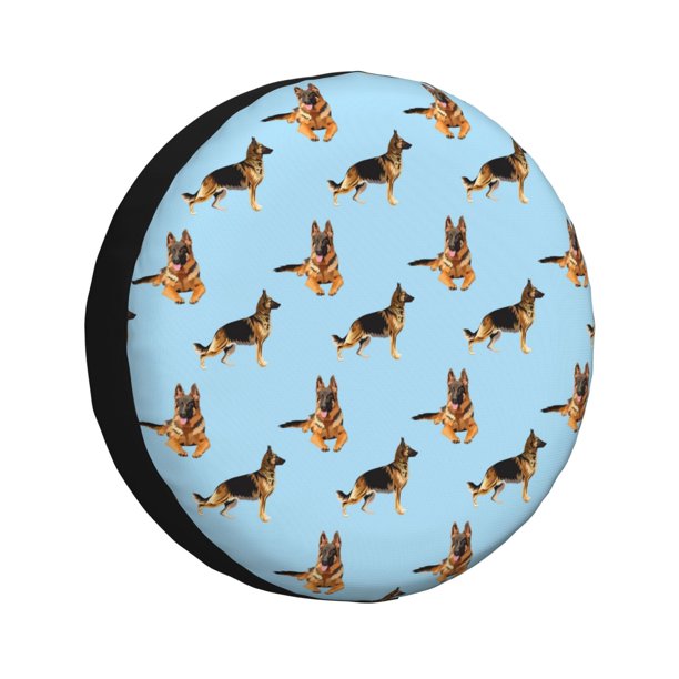 Fotbe German Shepherd Dog Funda de Llanta de Repuesto con Estampado, Engrosada, Ajuste Universal para Jeep, Remolque, RV, SUV, Camión-17 inch