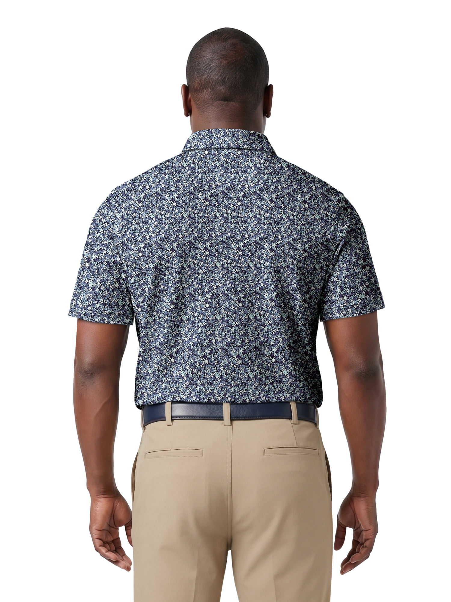 Ben Hogan Performance Men's & Big Men's Micro Floral Print Short Sleeve Polo Shirt, up to 5XB