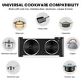 thumbnail image 4 of Cusimax Upgraded 1800W Double Electric Hot Plate,Induction Cooktop,Concealed Handle, Precise Temp Controls, Works with All Cookware & Easy to Clean, 4 of 7