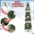thumbnail image 6 of 6ft Pencil Slim Christmas Tree with 200 Color Changing LED Lights, 355 Branch Tips, Metal Stand and Hinged Branches for Indoor and Outdoor Use, 6 of 9