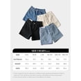 thumbnail image 6 of EMMIOL Women's High-Mid Waisted Stretchy Denim Shorts Basic Wash Solid Casual Boyfriend Y2K Jorts for Summer, 6 of 6