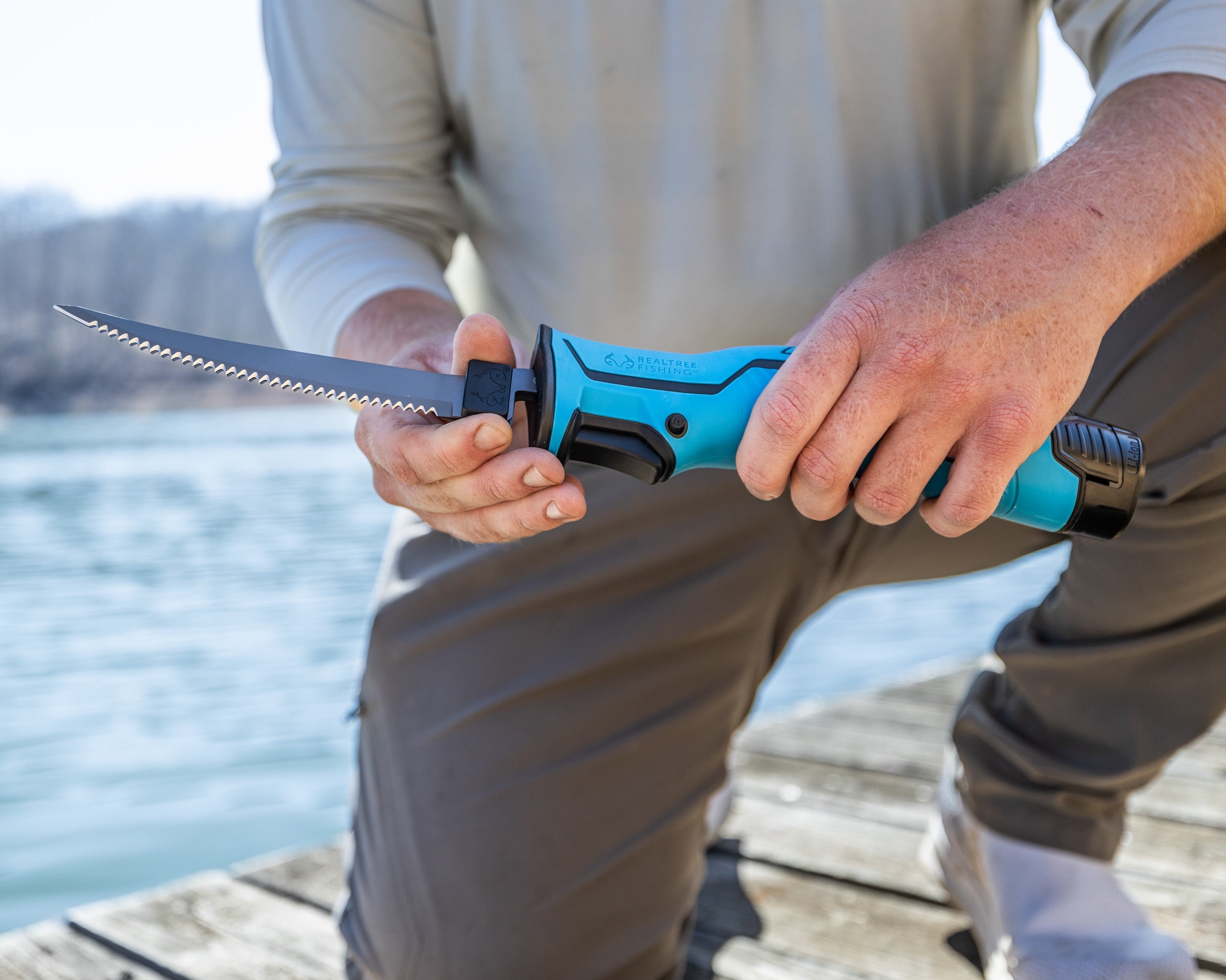 Realtree Electric Fishing Fillet Knife with 3 Blades, 12 Volt